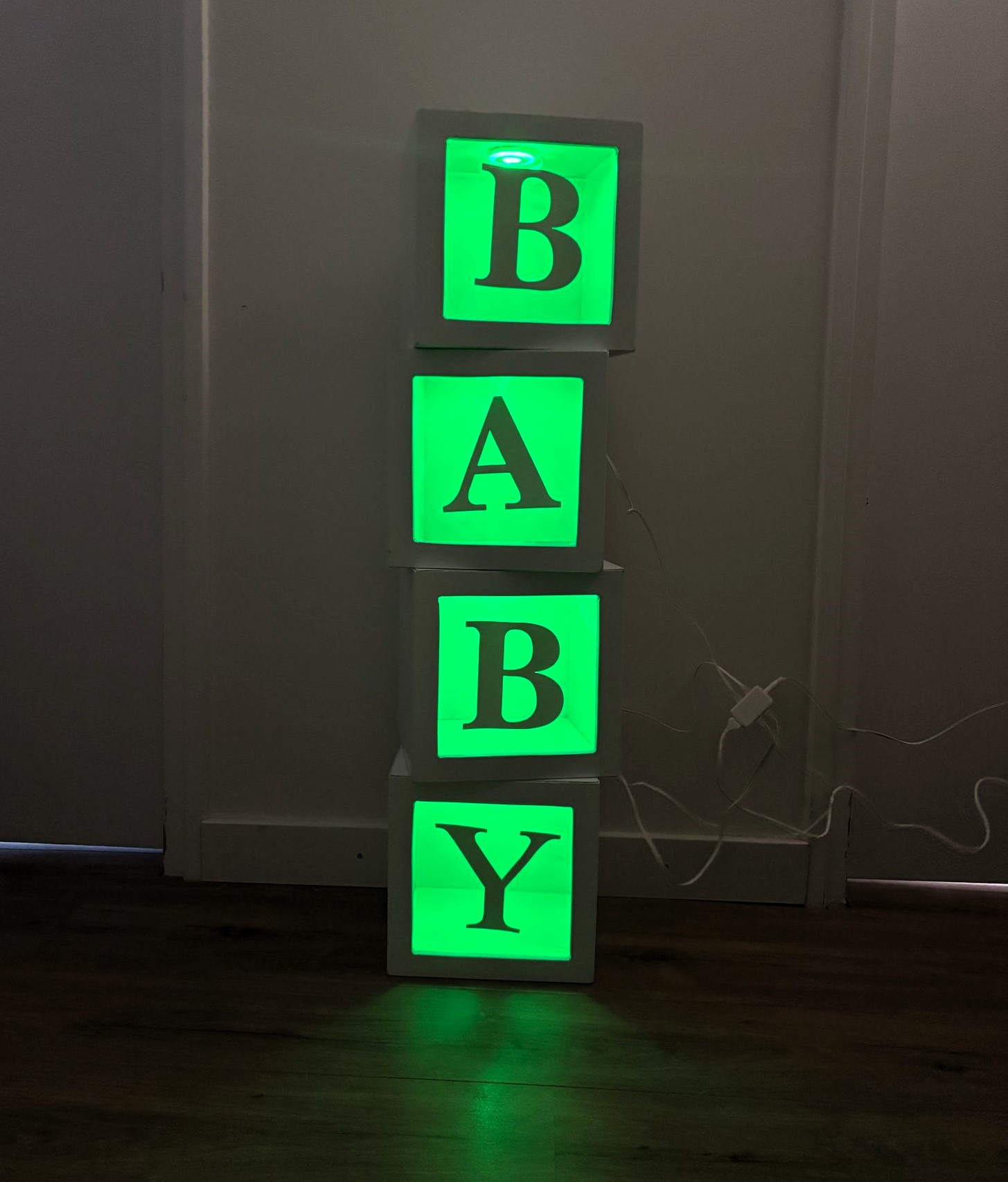 Letterbox baby led groen