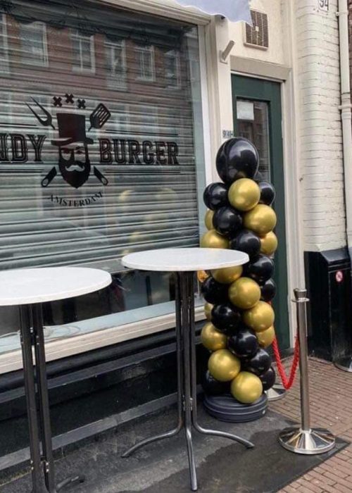 ballonnenpilaar zwart met goud